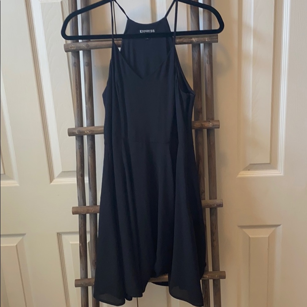Black flowy short dress
